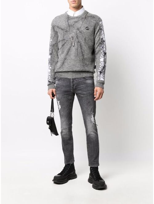 Philipp Plein patterned crew neck jumper