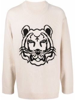 intarsia-knit K-Tiger wool jumper