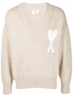 oversize Ami De Coeur V-neck jumper