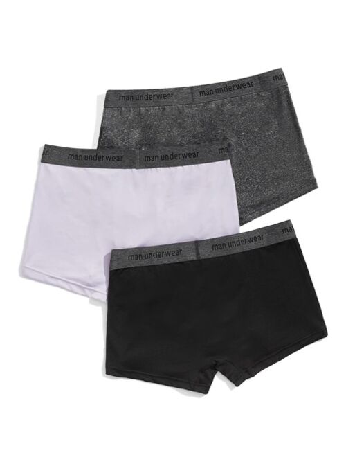 Shein Men 3pcs Contrast Letter Tape Boxer Brief