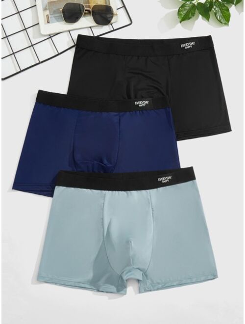 Buy Shein Men 3pack Contrast Letter Tape Boxer Brief online | Topofstyle