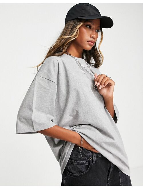 Topshop oversized tee in gray heather