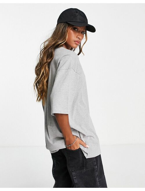 Topshop oversized tee in gray heather