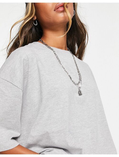 Topshop oversized tee in gray heather