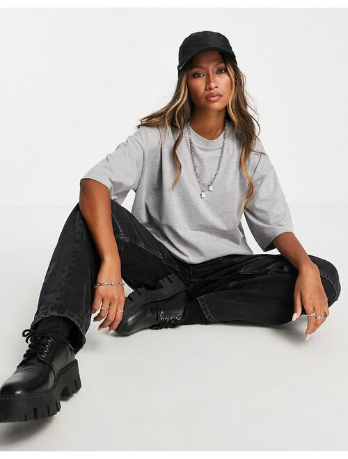 Topshop oversized tee in gray heather