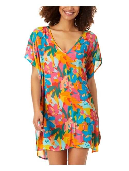 Anne Cole Women's Printed Plumeria Easy Tunic Cover-Up