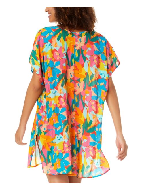 Anne Cole Women's Printed Plumeria Easy Tunic Cover-Up