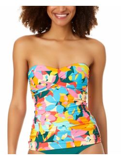 Women's Plumeria Twist Shirred Tankini Top