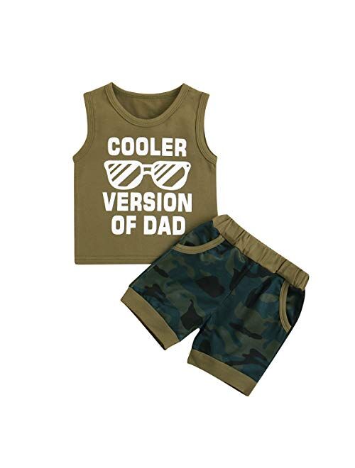 Madjtlqy Toddler Baby Boy 2pcs Sleeveless Outfit Summer Shorts Set Tank Top Pocket Short Pants Clothes