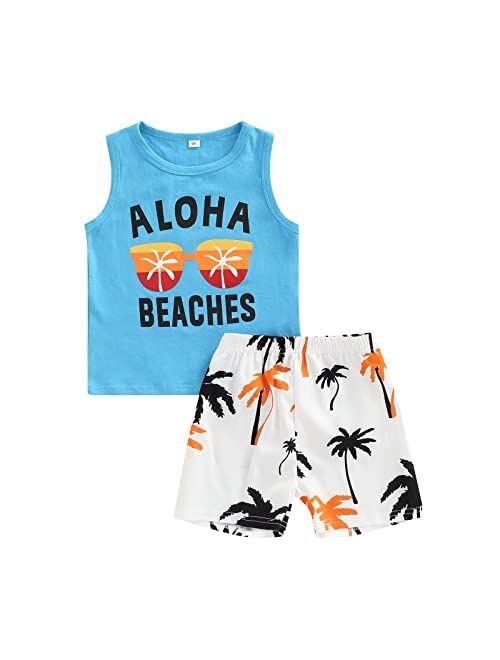 Madjtlqy Toddler Baby Boy 2pcs Sleeveless Outfit Summer Shorts Set Tank Top Pocket Short Pants Clothes