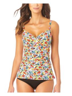 Ditsy Floral-Print Underwire Tankini Top
