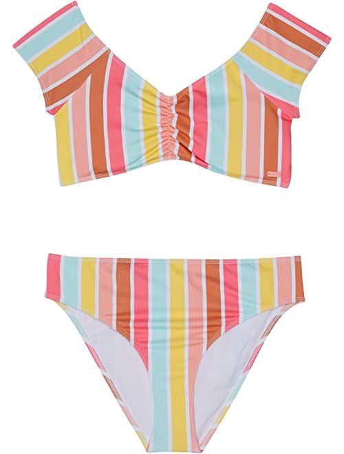 Roxy Kids Like US Crop Top Swimsuit Set (Big Kids)