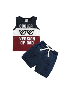 Sinhoon Baby Boy Shorts Clothes Toddler Cooler Version of Dad Print Vest Tops Camouflage Pants Summer Outfit 2Pcs Set