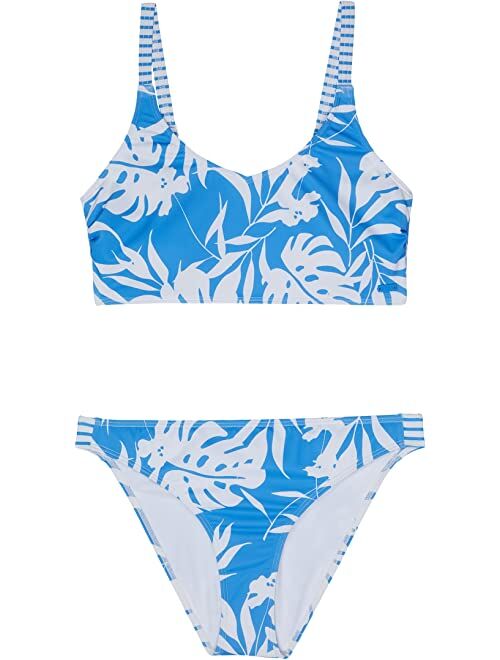 Roxy Kids Flowers Addict Crop Top Swimsuit Set (Big Kids)