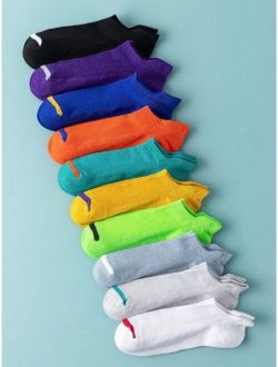 10pairs Men Solid Ankle Socks