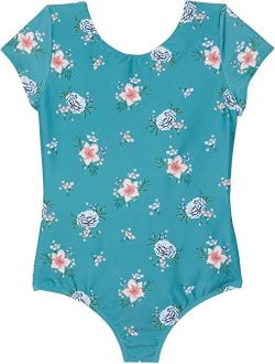 Kids Chan Floral Short Sleeve Tie Back One-Piece (Little Kids/Big Kids)