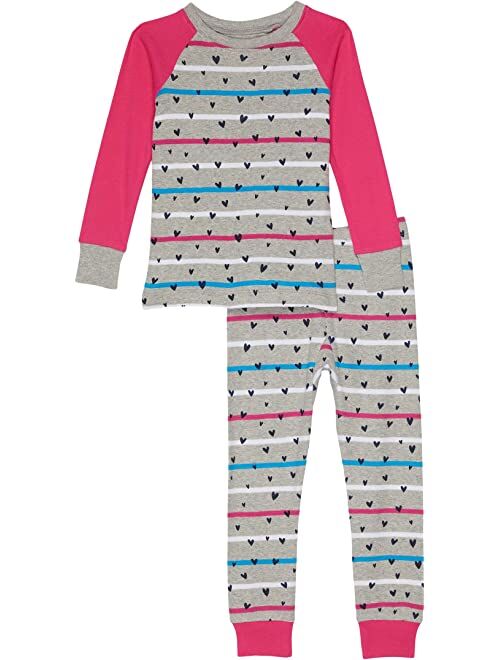 Hatley Kids Confetti Hearts Organic Cotton Raglan PJ Set (Toddler/Little Kids/Big Kids)