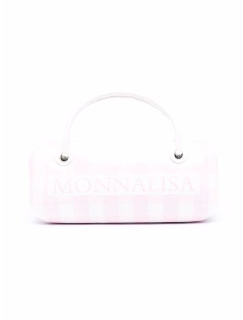 Monnalisa gingham heart-shaped sunglasses