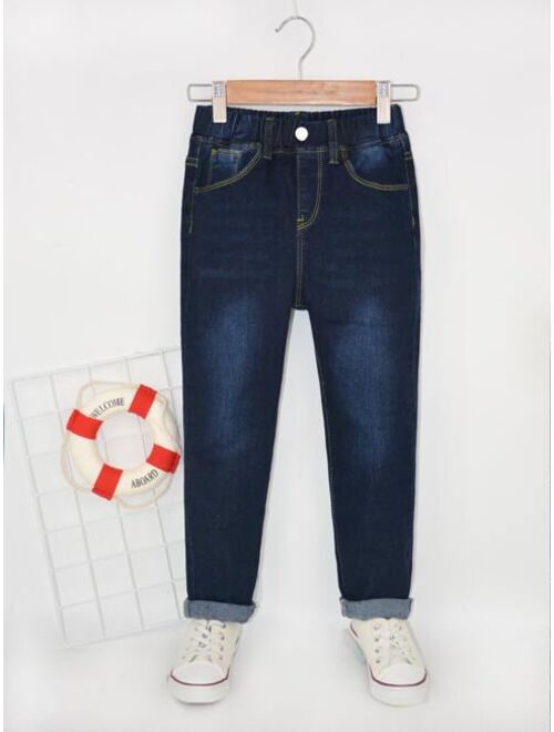 Shein Toddler Boys Slant Pocket Carrot Jeans