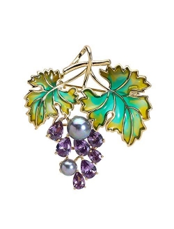 SHAN LI HUA 2020 Fashion New Flower Colored Brooch Girl's Jewelry Safety Pin Purple Grape White Shell Flower