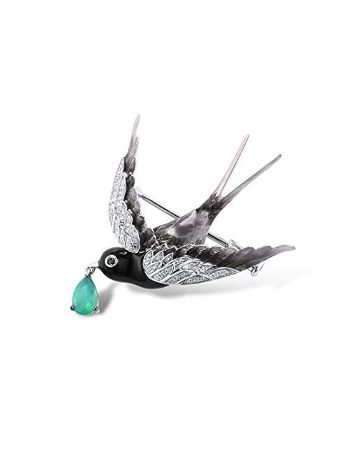 Santuzza 925 Sterling Silver Enamel Pin Brooch for Women