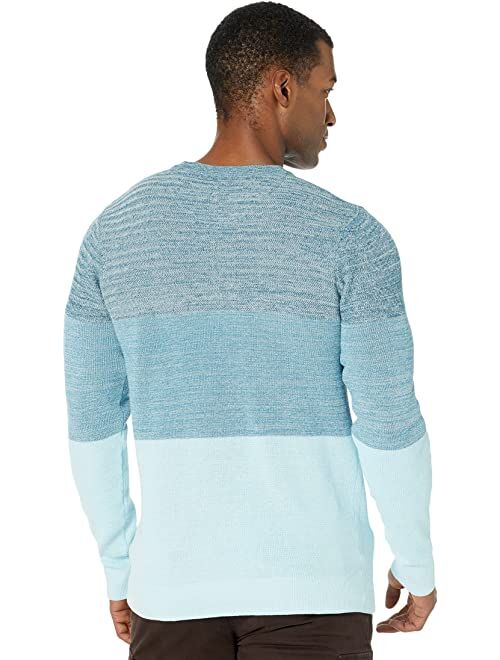 Scotch & Soda Striped Structured Knit Crew Neck Pullover in Organic Cotton