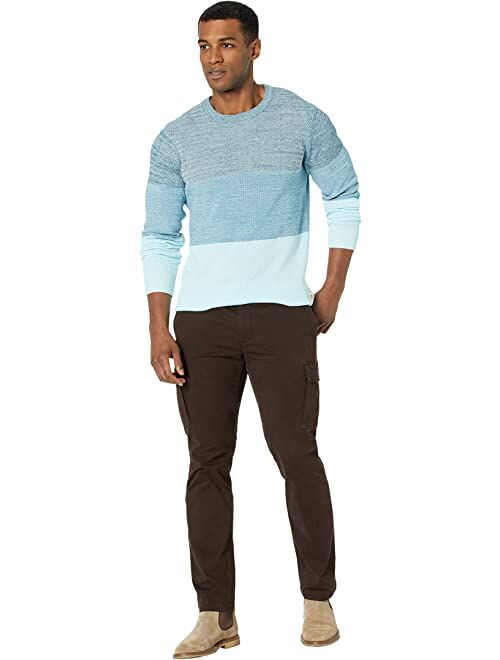 Scotch & Soda Striped Structured Knit Crew Neck Pullover in Organic Cotton