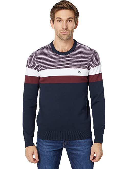 Original Penguin Cotton Tricolor Sweater