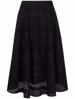 broderie anglaise midi skirt