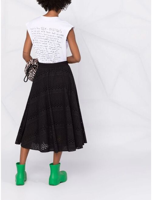 Karl Lagerfeld broderie anglaise midi skirt