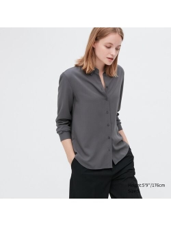 Rayon Long-Sleeve Blouse