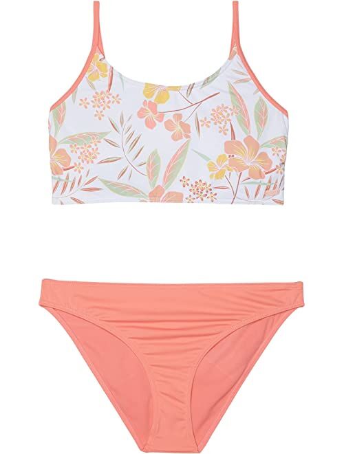 Roxy Kids Life Enjoyers Crop Top Swimsuit Set (Big Kids)