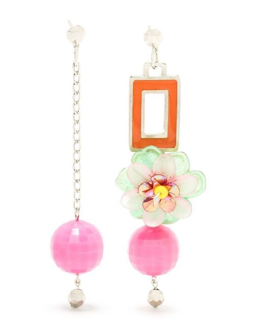 Amir Slama Flor asymmetric drop earrings