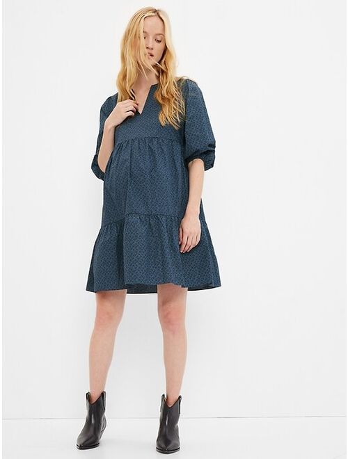 Gap Maternity Puff Sleeve Tiered Dress