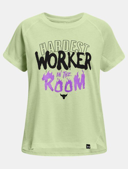 Under Armour Girls' Project Rock Hardest Worker In The Room Short Sleeve