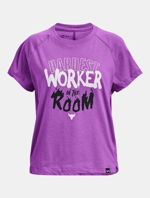 Under Armour Girls' Project Rock Hardest Worker In The Room Short Sleeve