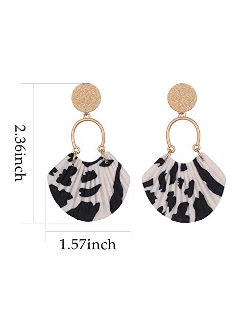 YANCHUN Polymer Clay Earrings for Women Cheetah Geometric Earrings Drop Dangle Earrings for Girls Birhtday Party gifts