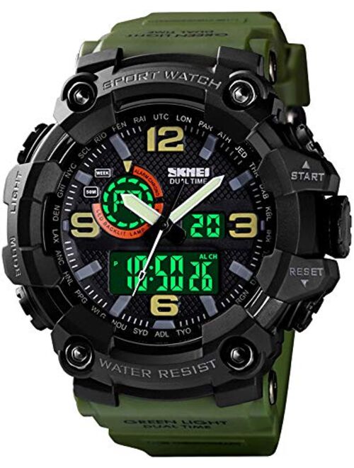 Gosasa Men's Watches Multi Function Military S-Shock Sports Watch LED Digital Waterproof Alarm Watches