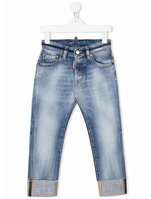 Dsquared2 Kids mid-rise slim-fit jeans