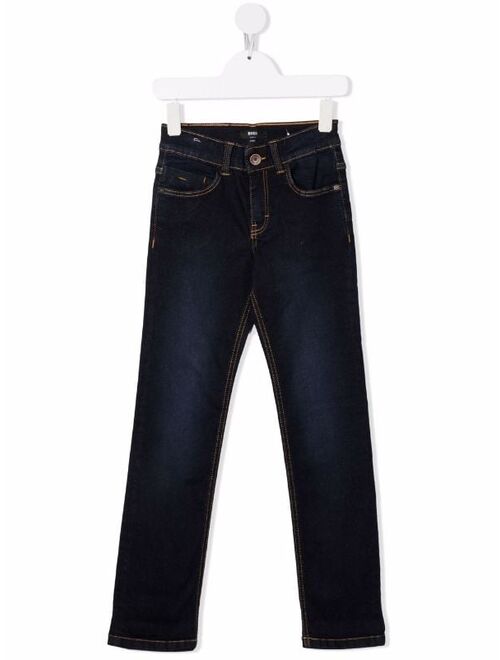 BOSS Kidswear mid-rise slim-cut jeans