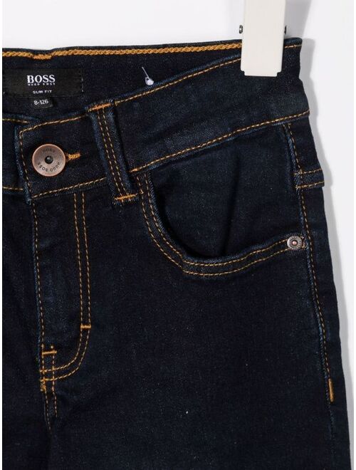 BOSS Kidswear mid-rise slim-cut jeans