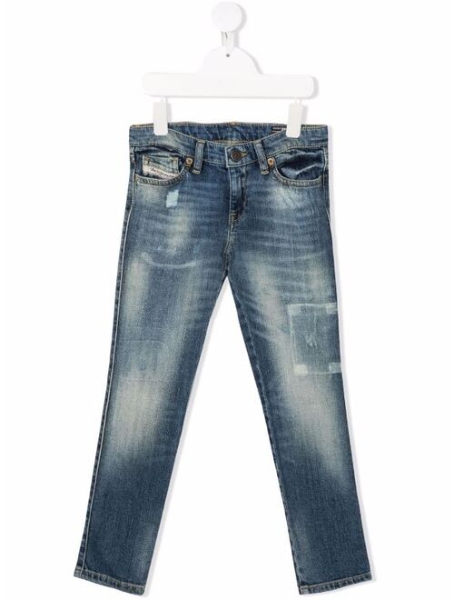 Diesel Kids straight-leg cotton-blend jeans