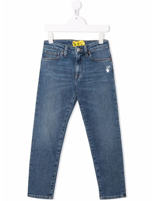 Off-White Kids mid-rise straight jeans