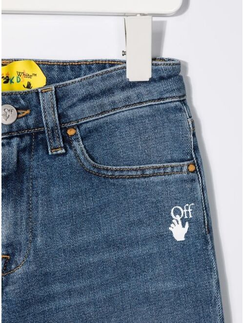 Off-White Kids mid-rise straight jeans