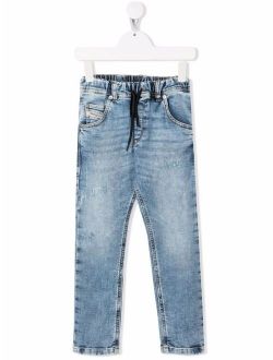 Kids drawstring straight-leg jeans