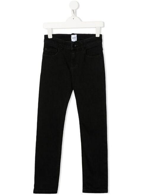 BOSS Kidswear mid-rise straight-leg jeans