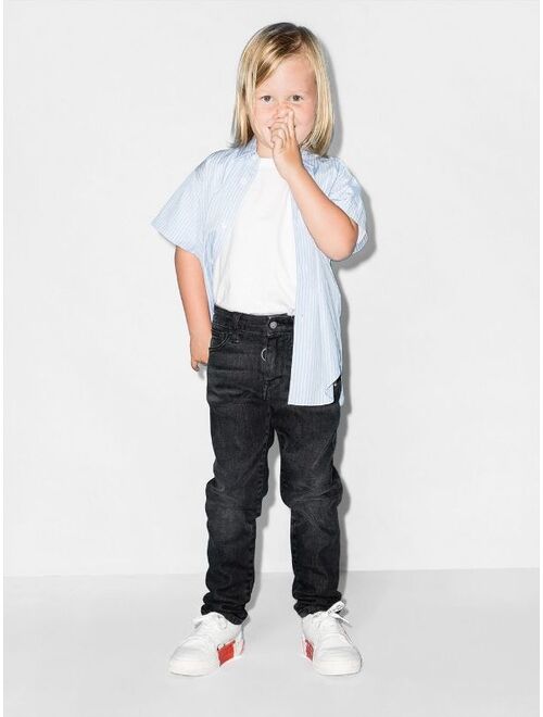 Off-White Kids Slim-Diag logo-print jeans