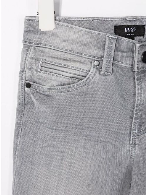 BOSS Kidswear rear-logo straight-leg jeans