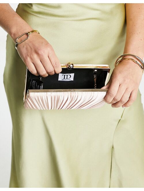 True Decadence pleated box clutch bag in blush