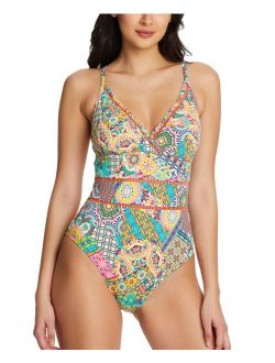 BLEU BY ROD BEATTIE Seriously Sunny X-Back Surplice One-Piece Swimsuit